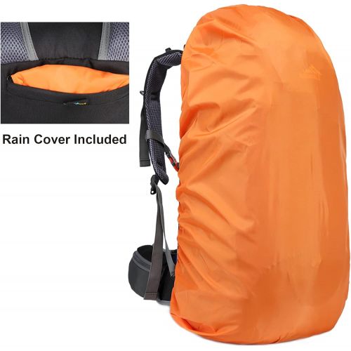  Loowoko Hiking Backpack 50L Travel Camping Backpack with Rain Cover