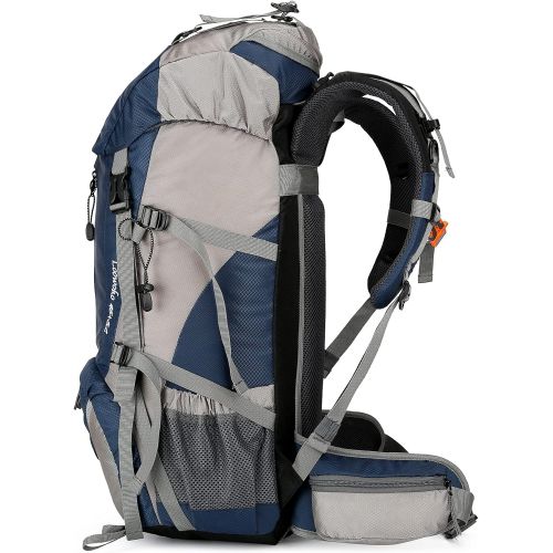  Loowoko Hiking Backpack 50L Travel Camping Backpack with Rain Cover