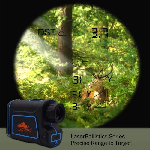  Loowoko 656 Yards Telescope Rangefinder, Portable Handheld Rechargeable Binoculars Laser Rangefinder Golfing Hunting Racing