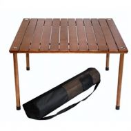 LordBee Compact Cozy Outdoor Portable Folding Table with Carry Bag with Solid Wood Top Portable, Lightweight Design Picnics Beach, Outdoor Concerts, Camping, Backyard Parties