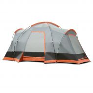 LordBee Large Space 8 Person Automatic Pop Up Hiking Camping Family Tent with Bag Orange and Gray Lightweight