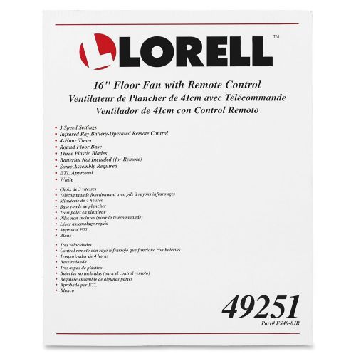  Lorell LLR49251 Floor Fan