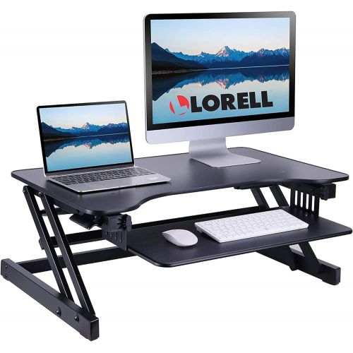  Lorell Sit-to-Stand monitor riser, black