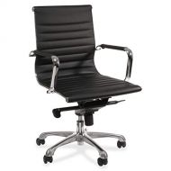 Lorell 59538 Modern Chair, 39.8" x 25" x 24.8", Black, Chrome