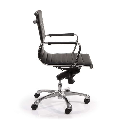  Lorell 59538 Modern Chair, 39.8" x 25" x 24.8", Black, Chrome