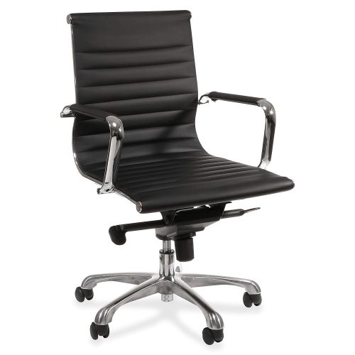 Lorell 59538 Modern Chair, 39.8" x 25" x 24.8", Black, Chrome