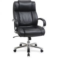Lorell Big and Tall UltraCoil Leather Swivel Office Chair in Black