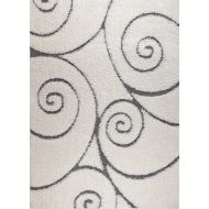 Lorena Shag Collection QV-OLI4-8R6R White Swirl Shaggy Area Available , 2 X 3 SCATTER RUG-DOOR MAT