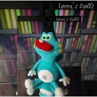 /LorensDolls Oggy from Oggy and the Cockroaches (originally Oggy et les Cafards) Oggy Crochet Blue Cat Crochet toy Amigurumi Cat The Movie toy Plush cat