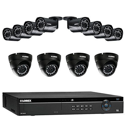  Lorex 16 Channel 4K 4MP 12 Camera Security System 4K NR9163 3TB HDD 8 4MP LNB4421B Bullet Cameras 4 4MP LNE4422B Dome Cameras with Color Night Vision