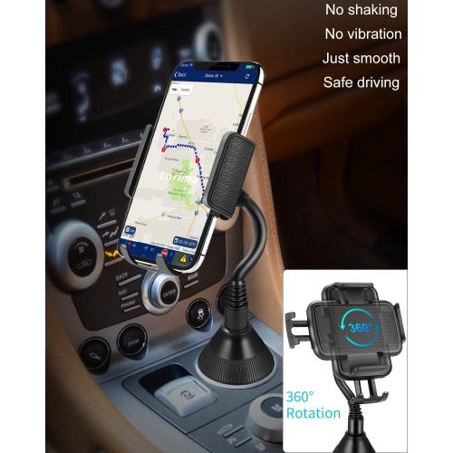  [아마존 핫딜] [아마존핫딜]Lorima Car Cup Holder Phone Mount with A Long Flexible Neck for Cell Phones iPhone XS/Max/X/8/7 Plus/Galaxy