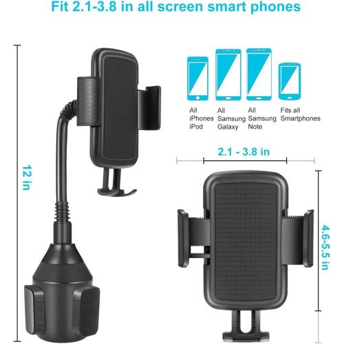  [아마존베스트]Lorima Car Cup Holder Phone Mount with A Long Flexible Neck for Cell Phones iPhone 11 Pro Max/SE/XS/Max/X/8/7 Plus/Galaxy/Google Pixel