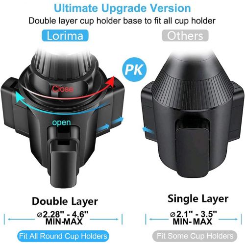  [아마존베스트]Lorima Car Cup Holder Phone Mount -Adjustable Cupholder Cell Phone Holder for Smartphone iPhone 11 Pro/XR/Xs/XS Max/X/8/7Plus/Galaxy/Xperia/Samsung