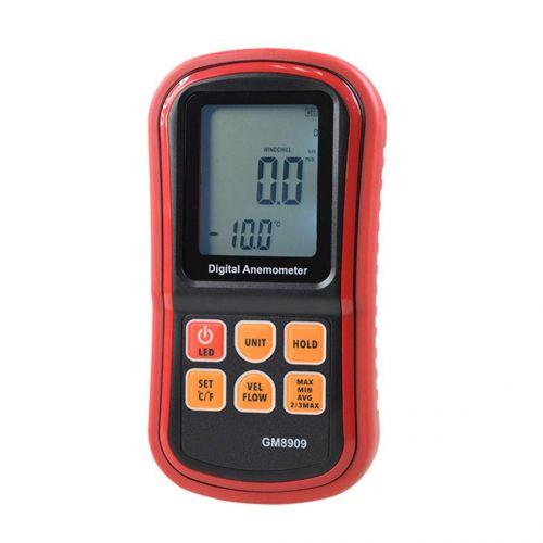  Lorsoul Benetech GM8909 Digital-Anemometer-Windgeschwindigkeit Meter, mit LCD-Display, fuer Computer Luefter Geschwindigkeit, Luftstroemungsgeschwindigkeit, ohne Batterie