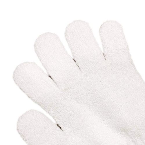  Lorsoul Anti-Slip-Koerper-Massage Schwamm Waschen, Dusche Scrubber Peeling Ruecken, Haut-befeuchtende Spa Bad Handschuh - Weiss