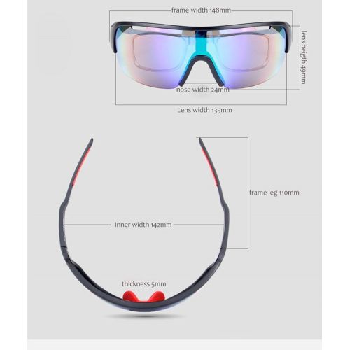  [아마존베스트]Lorsoul Polarized Sports Sunglasses With 5 Interchangeable Lenes for Men Cycling