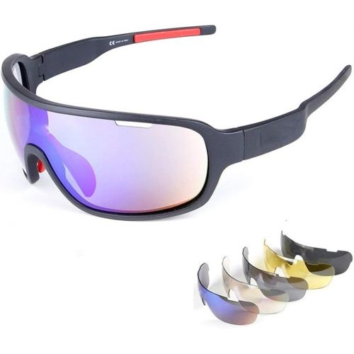  [아마존베스트]Lorsoul Polarized Sports Sunglasses With 5 Interchangeable Lenes for Men Cycling