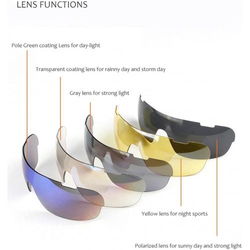  [아마존베스트]Lorsoul Polarized Sports Sunglasses With 5 Interchangeable Lenes for Men Cycling