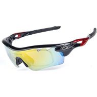 [아마존베스트]Lorsoul Polarized Sports Sunglasses With 5 Interchangeable Lenes for Men Women Cycling Running Driving Fishing Golf Baseball Glasses