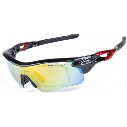  [아마존베스트]Lorsoul Polarized Sports Sunglasses With 5 Interchangeable Lenes for Men Women Cycling Running Driving Fishing Golf Baseball Glasses