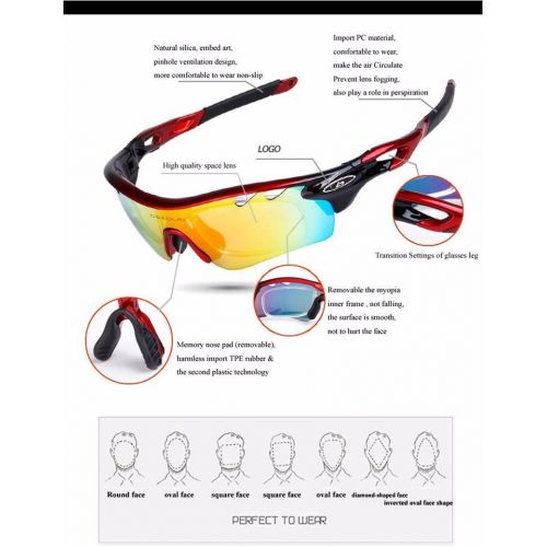  [아마존베스트]Lorsoul Polarized Sports Sunglasses With 5 Interchangeable Lenes for Men Women Cycling Running Driving Fishing Golf Baseball Glasses