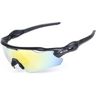 [아마존베스트]Lorsoul UV400 Polarized Sunglasses Sports Glasses with 5 Interchangeable Lenses for Men Women Outdoor Sports Cycling Golf Fishing Baseball Running