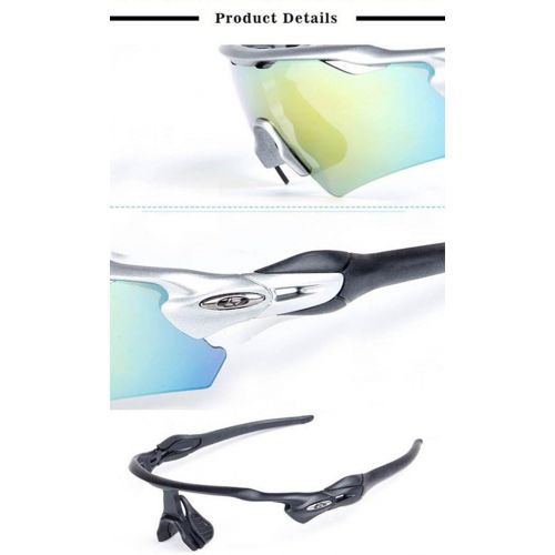  [아마존베스트]Lorsoul UV400 Polarized Sunglasses Sports Glasses with 5 Interchangeable Lenses for Men Women Outdoor Sports Cycling Golf Fishing Baseball Running