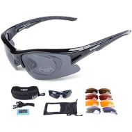 [아마존베스트]Lorsoul Polarized Sports Sunglasses with 5 Interchangeable Lenses, Tr90 Unbreakable glasses for Men Women Cycling Driving Running MTB Racing Ski Goggles