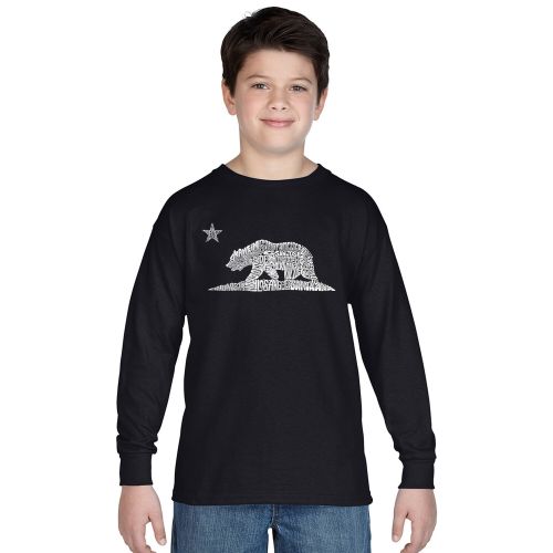  Los Angeles Pop Art Boys Cotton Graphic Long Sleeve T-shirt by Los Angeles Pop Art