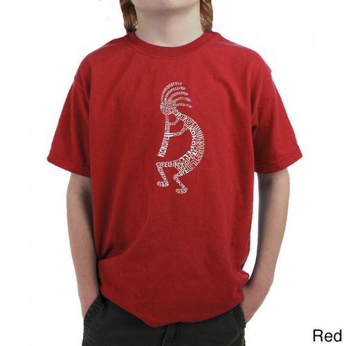  Los Angeles Pop Art Boys Kokopelli Multicolor Cotton T-shirt by Los Angeles Pop Art