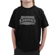 Los Angeles Pop Art Boys The US Ranger Creed Multicolor Cotton T-shirt by Los Angeles Pop Art