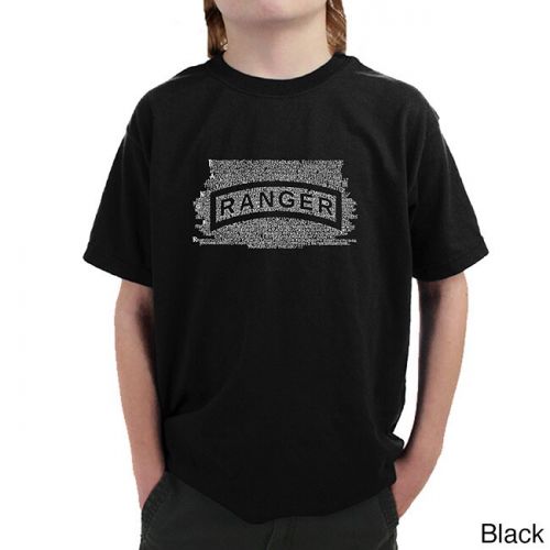  Los Angeles Pop Art Boys The US Ranger Creed Multicolor Cotton T-shirt by Los Angeles Pop Art