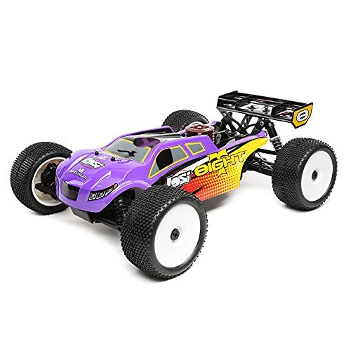  Losi RC Car 1/8 8IGHT-T 4WD Truggy Nitro RTR (Nitromethane Fuel, Dispenser, Charger and Glow Igniter not Included) Purple/Yellow, LOS04011V2