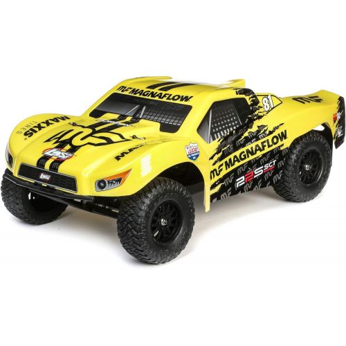  Losi RC Truck 1/10 22S 2WD SCT Brushed RTR (Ready-to- Run), MagnaFlow, LOS03022T1,Yellow