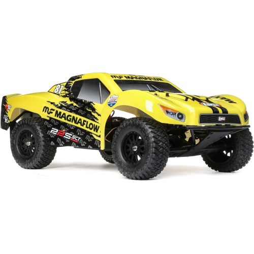  Losi RC Truck 1/10 22S 2WD SCT Brushed RTR (Ready-to- Run), MagnaFlow, LOS03022T1,Yellow