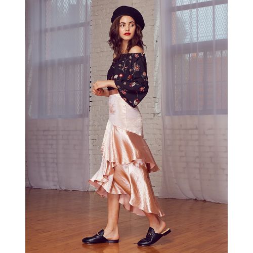  Lost and Wander Lost + Wander Mademoiselle Ruffled Satin Skirt