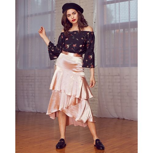  Lost and Wander Lost + Wander Mademoiselle Ruffled Satin Skirt