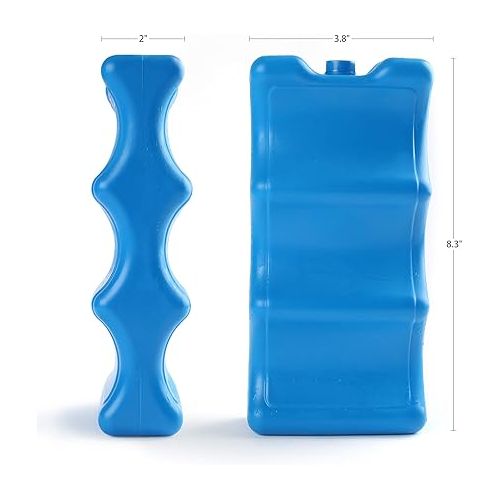  Ice Pack for Coolers, Breastmilk Bottle Storage, Lunch Box, Insulated Contoured Freezer Pack, Long Lasting Reusable Cool Pack for Beer Soda, Camping Beach Picnic
