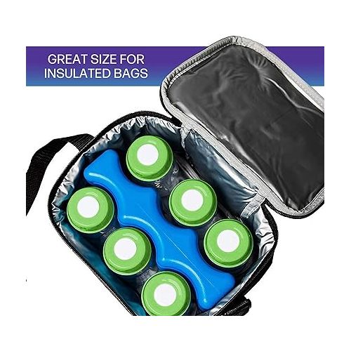  Ice Pack for Coolers, Breastmilk Bottle Storage, Lunch Box, Insulated Contoured Freezer Pack, Long Lasting Reusable Cool Pack for Beer Soda, Camping Beach Picnic