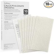 LotFancy Calcium Alginate Wound Dressing, 4”x8” Patches, 10 Count, Non-Stick Padding, Highly Absorbent Wound Dressings Pads for Emergency Care, Fast Healing