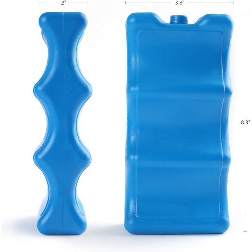  LotFancy Ice Packs for Coolers, 2PCS Contoured Freezer Packs for Breastmilk Bottle Storage, Lunch Box, Insulated Bags, Long Lasting Reusable Cool Packs for Beer Cans Soda, Camping