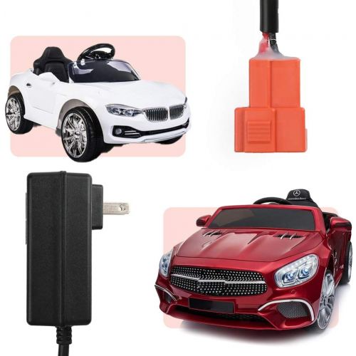 LotFancy 6V Battery Charger for Ride On Toys, Power Supply Adapter for Kid Trax Frozen Disney Princess Minnie Mouse, Rollplay BMW GMC 6 Volt Toddler Electric Wheels Cars Quad, UL L