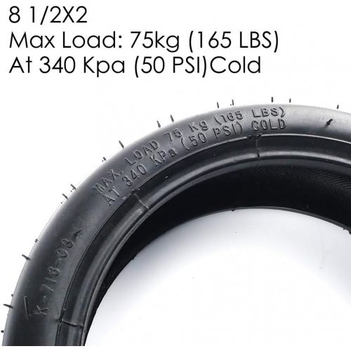  LotFancy 8 1/2 x 2 Pneumatic Tire Fit for Xiaomi Mijia M365 Electric Scooter, 8.5 Inches Front/Rear Scooter Tire Solid Replacement