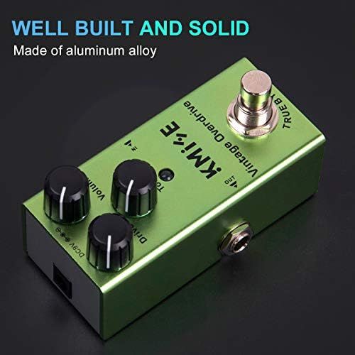  lotmusic Electric Guitar Effects Pedal Mini Single Type DC 9V True Bypass Vintage Overdrive(Light Green)
