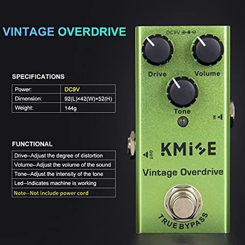  lotmusic Electric Guitar Effects Pedal Mini Single Type DC 9V True Bypass Vintage Overdrive(Light Green)