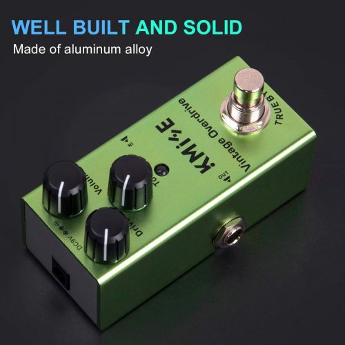  lotmusic Electric Guitar Effects Pedal Mini Single Type DC 9V True Bypass Vintage Overdrive(Light Green)