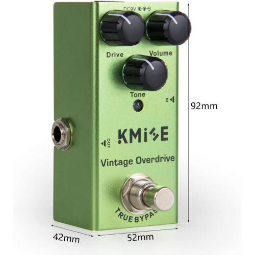  lotmusic Electric Guitar Effects Pedal Mini Single Type DC 9V True Bypass Vintage Overdrive(Light Green)