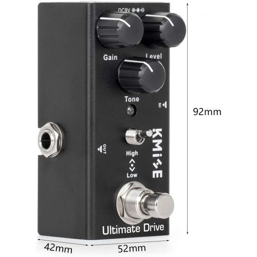  lotmusic Electric Guitar Effects Pedal Mini Single Type DC 9V True Bypass Ultimate Drive(Black)