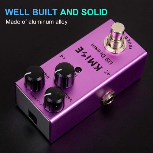  lotmusic Electric Guitar Effects Pedal Mini Single Type DC 9V True Bypass US Dream(Purple)