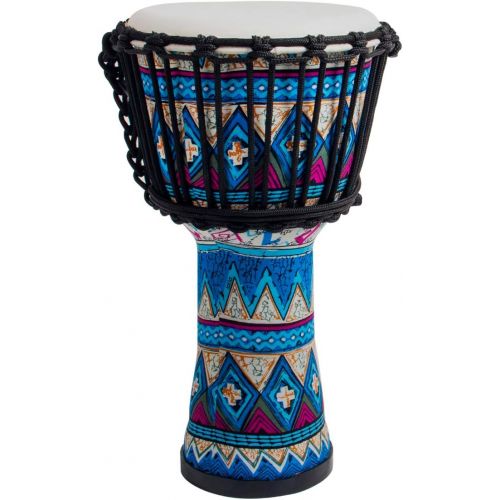  [아마존베스트]lotmusic Djembe African Drum Bongo Congo Stardard Size Mahogany Goatskin Drumhead (8, Blue)